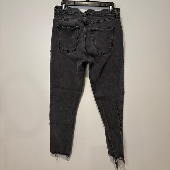 AGOLDE Toni Jeans Women's Gray Denim‎ Sz 28 Skinny Raw Hem Grunge Punk Stretch - Picture 6 of 7